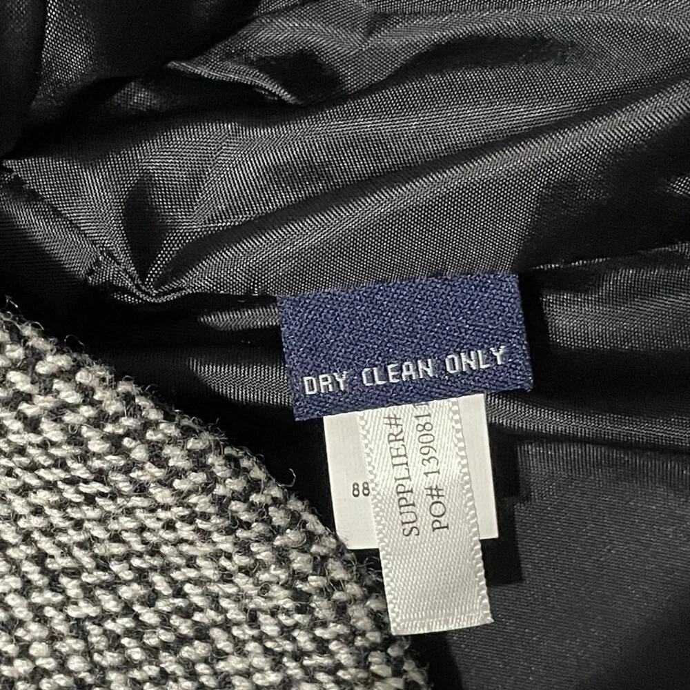 Chaps Womens Wool & Velvet Blazer Gray Tweed Size 8 Equestrian Classic Old Money - Picture 4 of 8